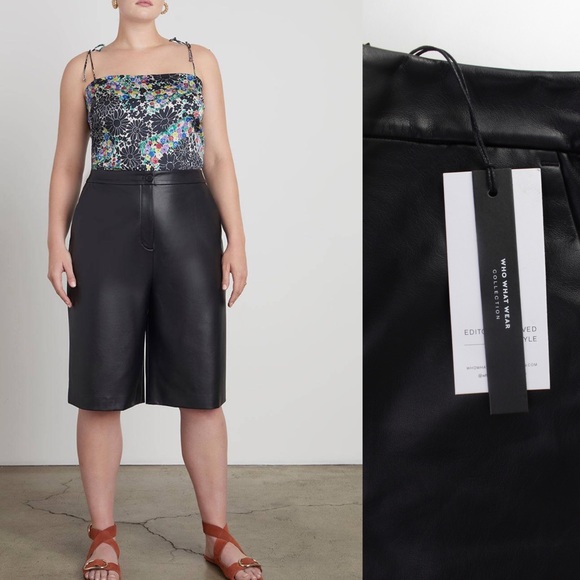 Who What Wear NWT Chreene Faux Vegan Leather Shorts XS - Picture 4 of 8